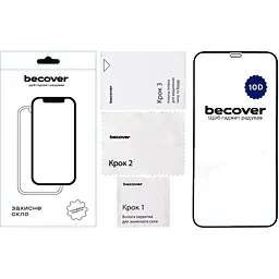Захисне скло BeCover для Apple iPhone 12 10D Black (711324) - мініатюра 2