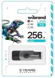 Флеш накопичувач USB 256Gb Wibrand Lizard, Black, USB 3.2 Gen 1 (WI3.2/LI256P9B) - мініатюра 2