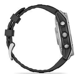 Смарт-годинник Garmin Fenix E 47mm AMOLED Stainless Steel with Black Silicone Band (010-03025-02) - мініатюра 5