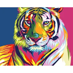 Картина за номерами на підрамнику Brushme Тигр в стилі поп арт