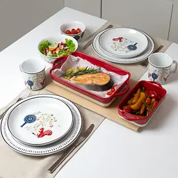Форма для запікання МВМ My Home M 25х15х5.5 см (KP-44 M WHITE/RED) - мініатюра 9