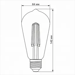 LED лампа VIDEX Filament ST64FA 10W E27 2200K бронза - мініатюра 3