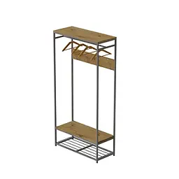 Вішалка модульна підлогова Ferrum-decor Треліс 14 180x90x38 сірий ДСП Дуб Артізан 16мм (FRD-104357)