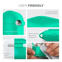 Силіконовий чохол для навушників Apple AirPods Pro 3, Hang Case, бірюзовий, ультратонкий захисний кейс товщиною 2 мм, захист від подряпин, пилу та ударів, компактний, з карабіном для кріплення, ArmorStandart (ARM88277) - мініатюра 5