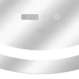 Дзеркало Qtap Mideya R800 з LED-підсвічуванням Touch, з антизапотіванням, з годинником, диммером яскравості QT2078NCR8080W - мініатюра 6