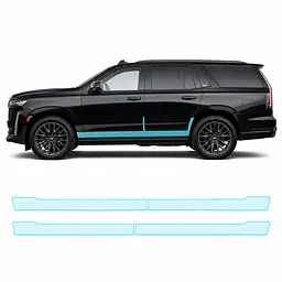 Антигравійна захисна бронеплівка за лекалами для Cadillac Escalade V 2021- нижня зона кузова пороги