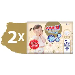 Набір підгузки на липучках Goo.N Premium Soft розмір 5(XL) 12-20 кг доу-пак 80 шт. - мініатюра 2