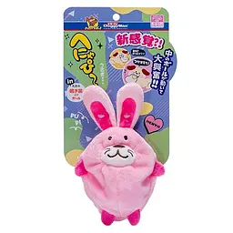 М'яка іграшка для собак DoggyMan Rabbit з пищалкою 23х13х4 см рожева приємний плюш для міні та малих порід
