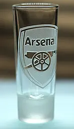 Скляна чарка 60мл ФК Арсенал Arsenal з гравіюванням подарунок для фаната футбольна стопка - мініатюра 2