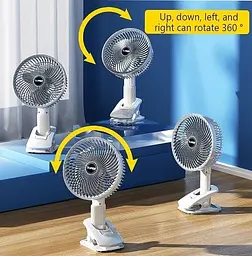 Вентилятор портативний Desktop Fan Multi Function / Акумуляторний вентилятор на прищіпці / Вентилятор міні на USB - мініатюра 2