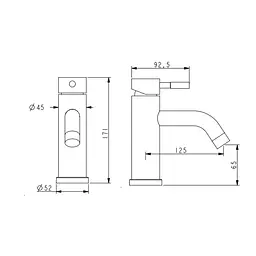 Змішувач для умивальника Lidz Aria 0011F (k35) LDARI0011FNKS46091 Nickel Нержавіюча сталь - мініатюра 2