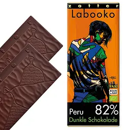 Шоколад Zotter Labooko Peru 82% Dark Chocolate чорний органічний 70 г (2 шт. х 35 г) - мініатюра 3