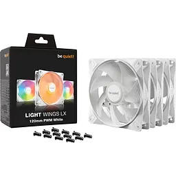Комплект вентиляторів Be quiet! LIGHT WINGS LX 120mm PWM 3 шт White (BL122) - мініатюра 4