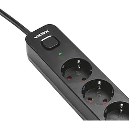 Мережевий подовжувач Videx Oncord з кнопкою USB (QC3.0) + USB-C (PD20W) чорний 3 м (VF-PD43G1QC1PD-B) - мініатюра 5