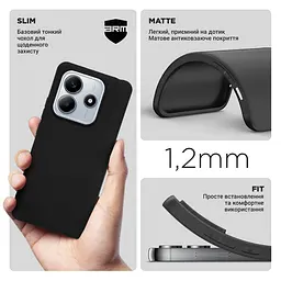 Чехол-накладка для смартфона Xiaomi Redmi Note 14 5G, противоударный, силиконовый, термополиуретановый (ТПУ), с защитой камеры и корпуса, черный, защита всего корпуса, ArmorStandart (ARM79724) - мініатюра 3