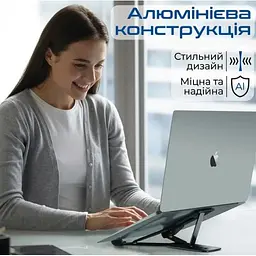 Підставка для ноутбука Promate PocketMount Black (pocketmount.black) - мініатюра 6