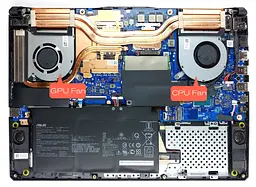 Вентилятор Asus кулер для моделей ноутбука TUF Gaming FX505, FX506, FA506, FX705, FA706, FX706, FX505, FX565, FX566, FX705, FX706, FX765, FX766 (GPU Fan) DFS5K12114262H Оригінал, 5V, 4pin - мініатюра 4