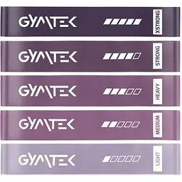 Набір резинок для фітнесу Gymtek 0,5-30кг фіолетовий