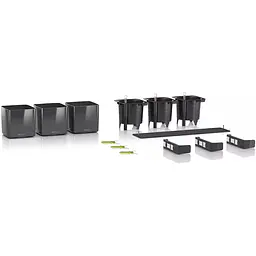 Комплект вазонів з кріпленням Lechuza Green Wall Home Kit Glossy 48х6х14 см антрацит (13524) - мініатюра 2