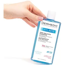 Шампунь Dermedic Capilarte Sebu-Balance Для жирного волосся Відновлення мікробіому шкіри голови 300 мл (5901643176945) - мініатюра 2