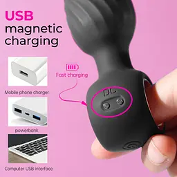 Анальна пробка з вібрацією B-Series Cute Aisi Twisting Anal Plug - мініатюра 10