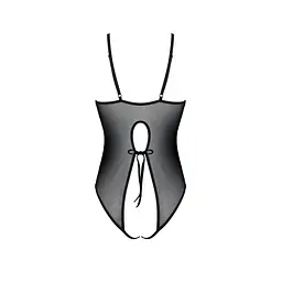 Боді з ажурним декором та відкритим кроком Passion Ursula Body black L/XL - мініатюра 4