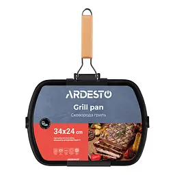 Сковорода Ardesto гриль Gemini Baceno 34х24см алюміній чорний kuh0014374 - мініатюра 4