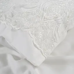 Набір постільної білизни з мереживом та покривалом піке Dantela Vita - Mira Bella krem кремовий євро - мініатюра 12