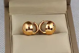 Сережки Xuping Jewelry кульки 12 мм золотисті - мініатюра 2