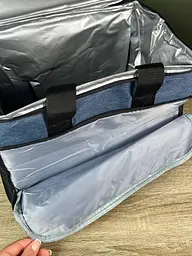 Термосумка з плечовим ременем R98908 ізольована сумка-холодильник з кишенею на блискавці 21 л Синій 34х25х25 см - мініатюра 5