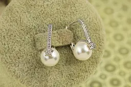 Сережки Xuping Jewelry Зорепад з перлиною 2 см сріблясті - мініатюра 2