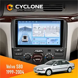 Штатна магнітола Volvo S80 1999-2004 Cyclone C9-012 4x64, DSP, 4G Cyclone (НФ-00008075)