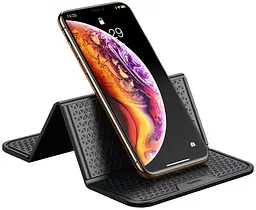 Антиковзний складаний килимок Baseus Folding Bracket Antiskid Pad Black SUWNT-01 на торпедо чорний - мініатюра 4