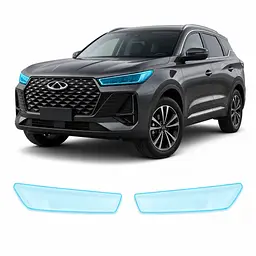 Антигравійна захисна бронеплівка за лекалами для Chery Tiggo 7 Pro I facelift 2023- оптика (фари та ПТФ)