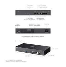 TP-Link Мультисервісний Маршрутизатор ER7406 4xGE LAN/WAN, 1xGE WAN, 1xSFP, 1xUSB3.0 - мініатюра 9