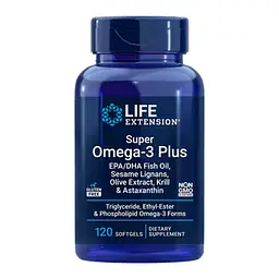 Омега-3 Life Extension Super Omega-3 Plus EPA/DHA Fish Oil, Sesame Lignans, Olive Extract, Krill & Astaxanthin 120 softgels
