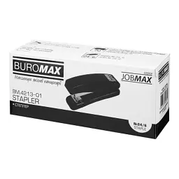 Степлер Buromax пластиковий JOBMAX, 15 аркушів, (скоби №24;26), 110 х 30 х 48 мм, чорний (BM.4213-01) - мініатюра 5