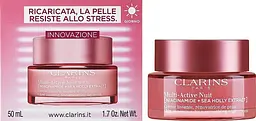 Clarins Нічний крем для обличчя для всіх типів шкіри 50 мл Multi-Active Night Face Cream Niacinamide + Sea Holly Extract - мініатюра 2