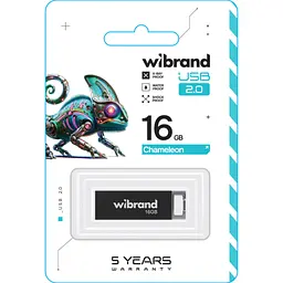 USB флеш накопичувач Wibrand 16GB Chameleon Black USB 2.0 (WI2.0/CH16U6B) - мініатюра 2