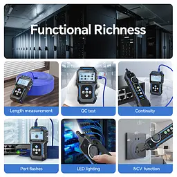 Кабельний тестер Noyafa NF-8209 pro Мережний тестер кабелю, трасошукач, PoE тестер, вимірювання довжини кабелю (19405) - мініатюра 12