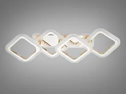 Люстра стельова LED Diasha HA8160/2+2G, 60W, 3200K-6500K, золото, геометричний дизайн для дому - мініатюра 4