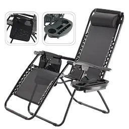 Шезлонг JUMI Relax Black до 130 кг.! - мініатюра 4