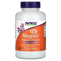 Магній L-треонат Magtein, 180 вегакапсул NOW vit0004478