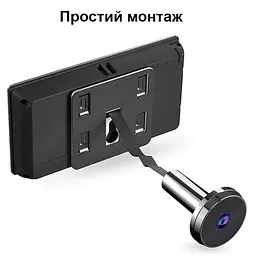 Відеовічко дверне цифрове для квартири Kivos SF515 c 3,5" дюймовим екраном, чорне - мініатюра 6