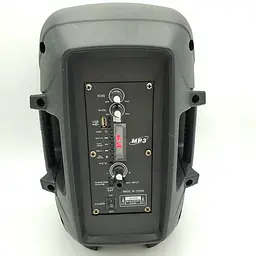 Портативна колонка бездротова акумуляторна Bluetooth караоке акустика 8" з мікрофоном USB FM 40 Вт UKC RE-258 (HS 008) чорний - мініатюра 3