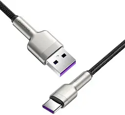 Кабель Baseus Cafule Series Metal Data Cable USB to Type-C 66W 1m Black - мініатюра 3