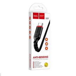 Кабель Hoco X59 Pisces Cable USB to Type-C 2,4A 1m Black - мініатюра 2