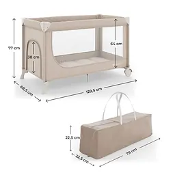 Ліжко-манеж Kinderkraft Leody UP Beige (KCLEODUPBEG0000) - мініатюра 4