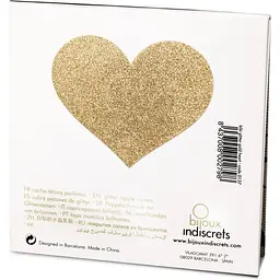Пестіс - стикини Bijoux Indiscrets - Flash Heart Gold, наклейки на соски - мініатюра 3