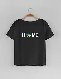Чорна жіноча футболка "HOME" XXL